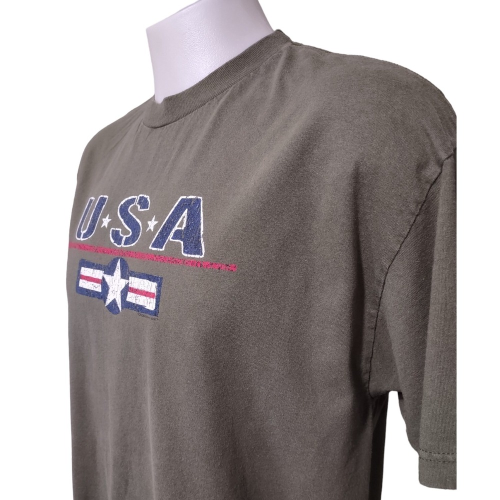 USA Graphic Men's T-Shirt Size XLarge Army Green Alstyle Apparel & Activewear - Picture 11 of 13